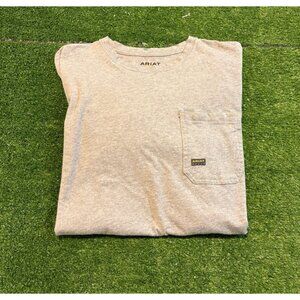 Ariat shirt mens extra large gray rebar workman long sleeve pocket work 44